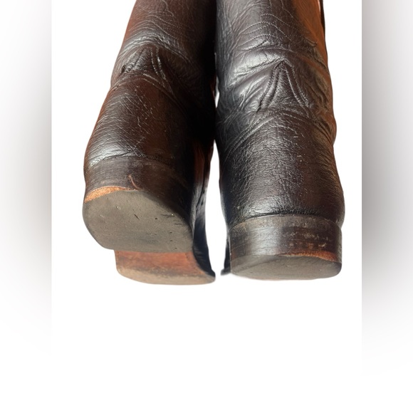 LUCCHESE HANDMADE SMOOTH OSTRICH ROPER COWBOY BOOTS SZ 11 B main image 8